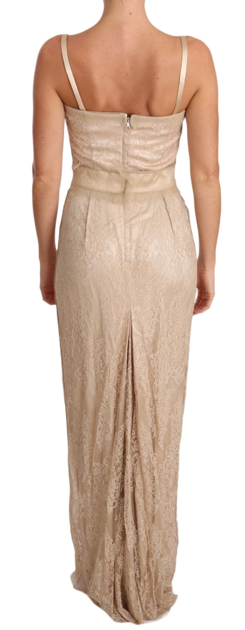 Beige Lace Spaghetti Strap Sheath Dress - coffeewithmee2Dolce & GabbanaP2330S