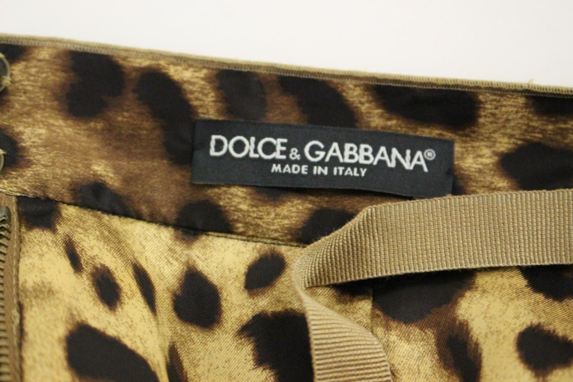 Beige Leopard Corduroy Long Skirt - coffeewithmee2Dolce & GabbanaP1277S
