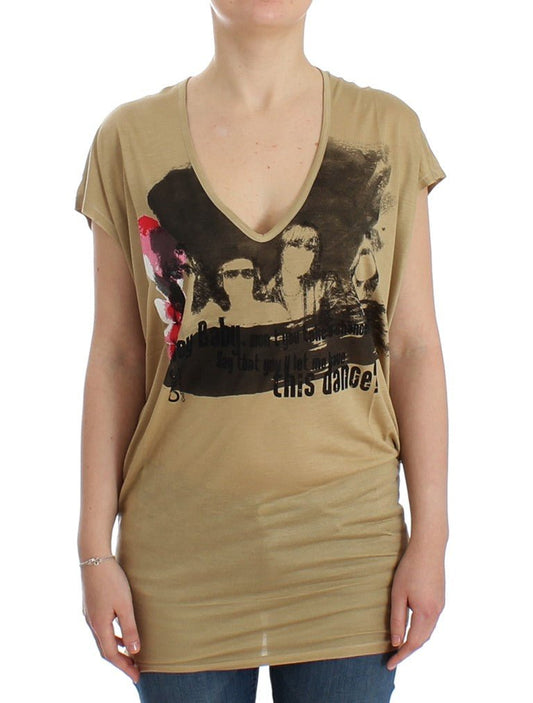 Beige motive print t-shirt - coffeewithmee2Costume NationalP0686S