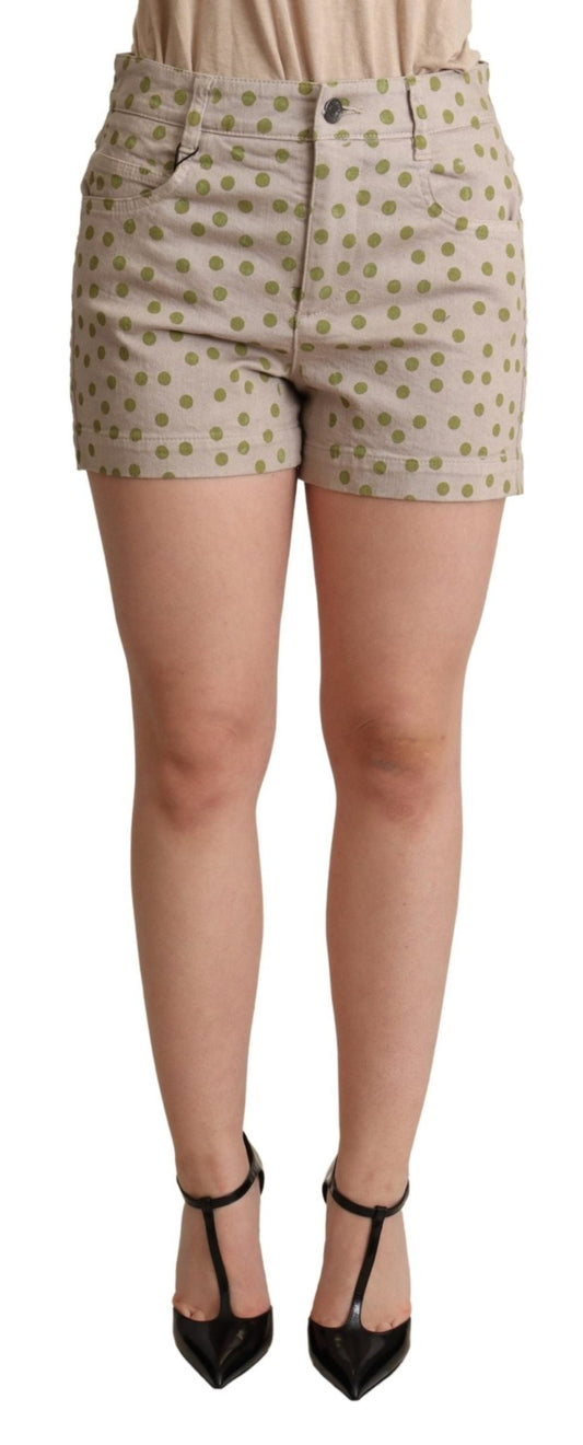 Beige Polka Dots Denim Cotton Stretch Shorts - coffeewithmee2Dolce & GabbanaP4995S