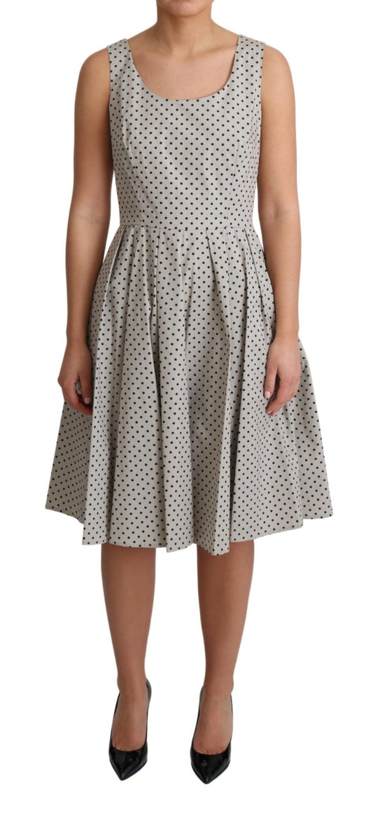 Beige Polka Dotted Cotton A-Line Dress - coffeewithmee2Dolce & GabbanaP4207S