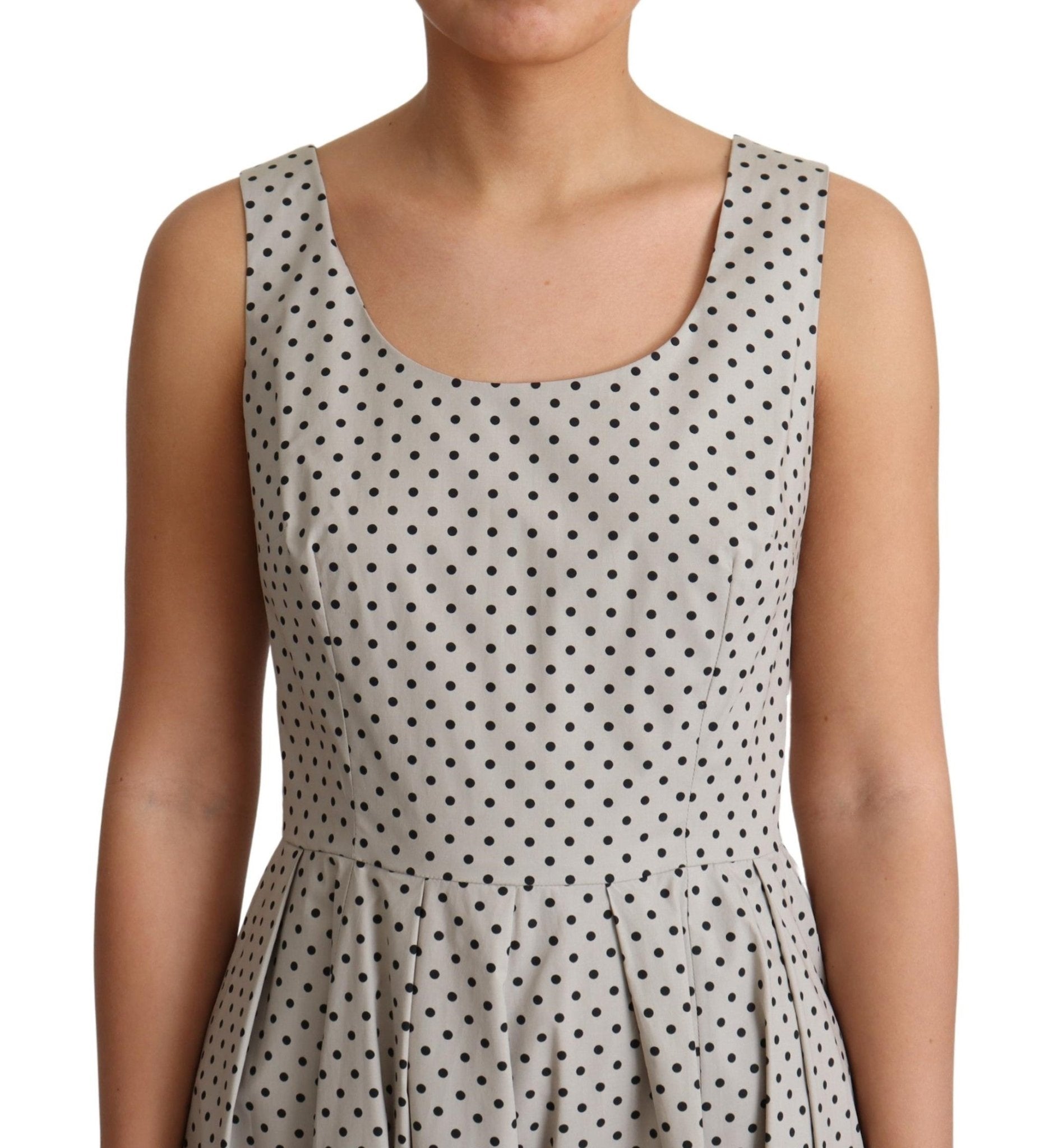 Beige Polka Dotted Cotton A-Line Dress - coffeewithmee2Dolce & GabbanaP4207S