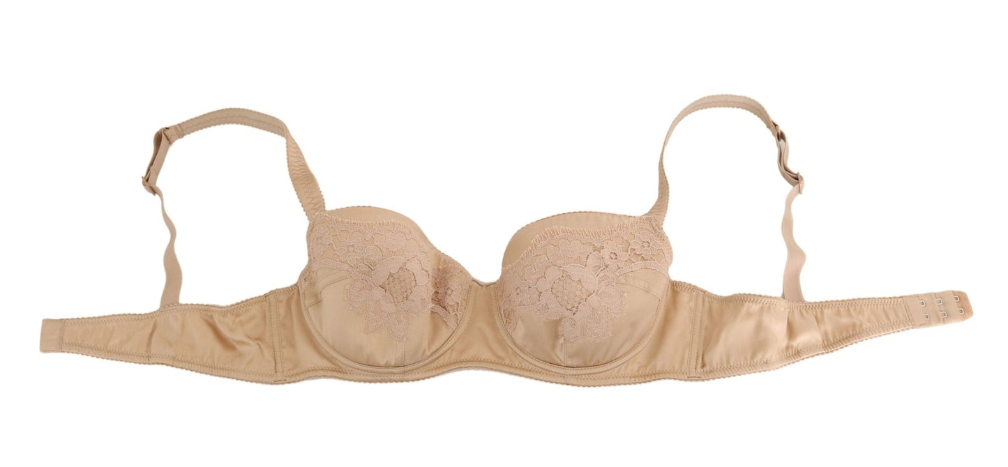 Beige Silk Floral Stretch Underwear - coffeewithmee2Dolce & GabbanaP1594S