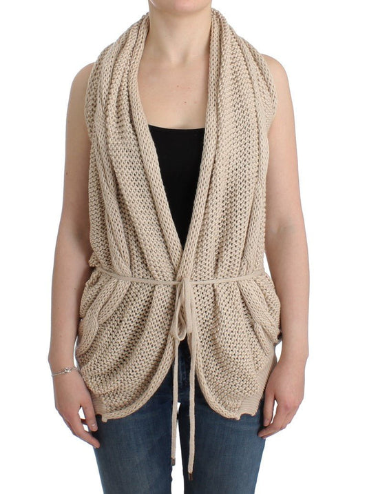 Beige sleeveless knitted cardigan - coffeewithmee2Costume NationalP0695S