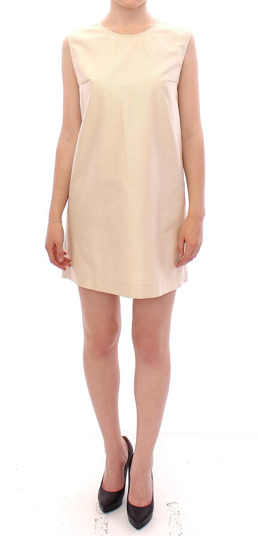 Beige Sleeveless Shift Mini Dress - coffeewithmee2Andrea IncontriP1067S