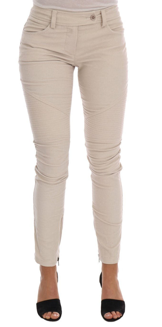 Beige Slim Jeans Corduroy Skinny Pants - coffeewithmee2Ermanno ScervinoP2169S