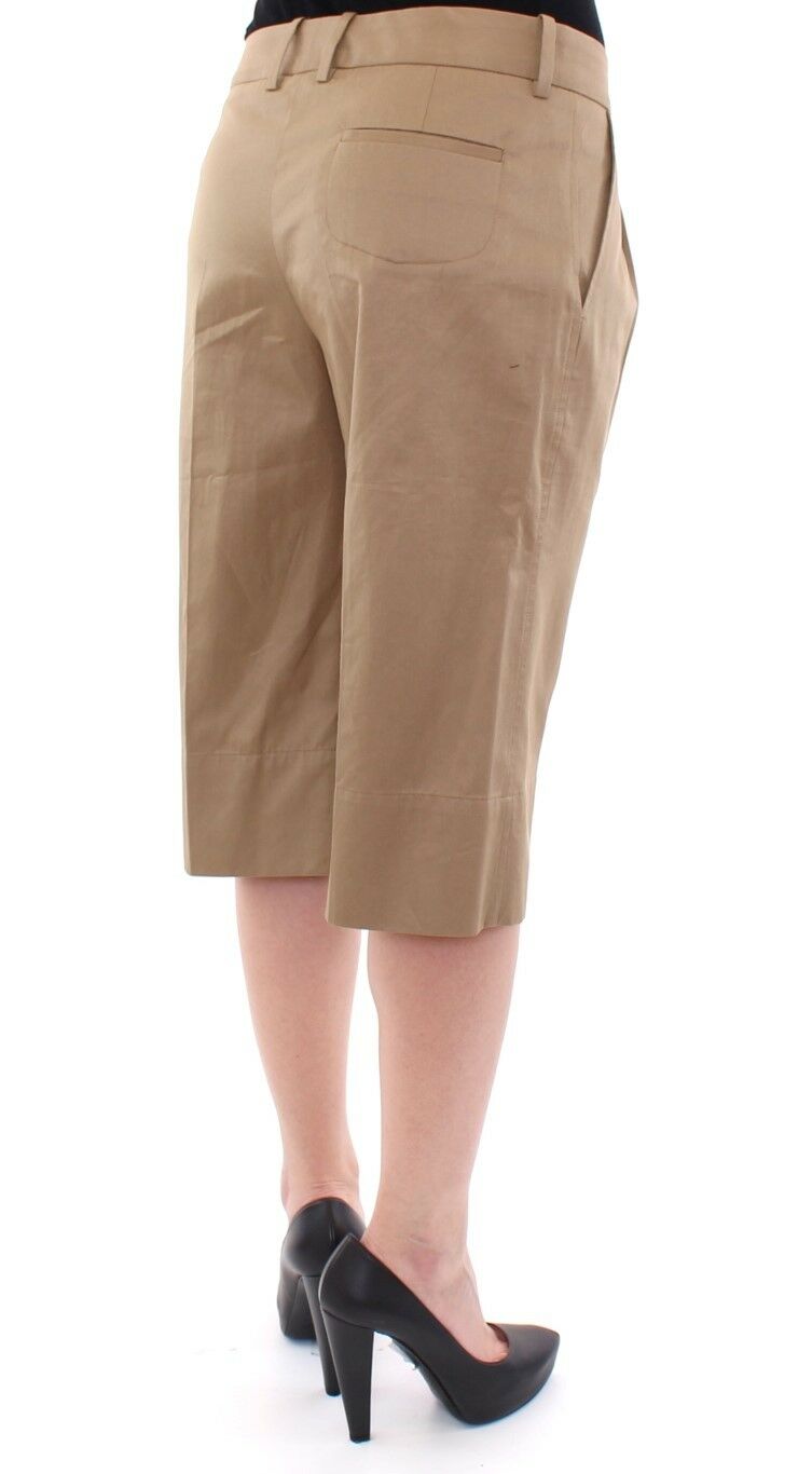 Beige Solid Cotton Shorts Pants - coffeewithmee2Dolce & GabbanaP3897S