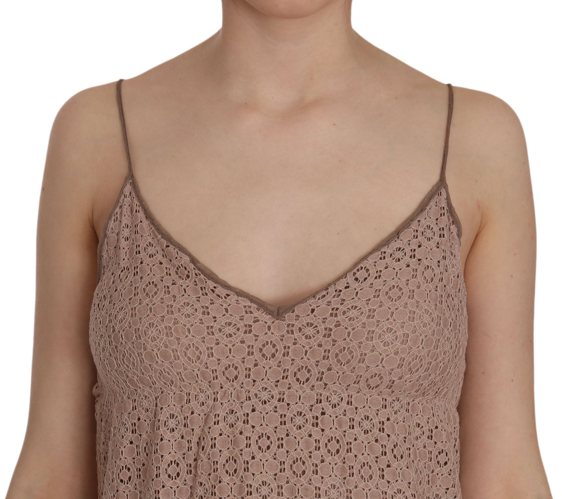Beige Spaghetti Strap A-line Mini Cotton Dress - coffeewithmee2PINK MEMORIESP2526S