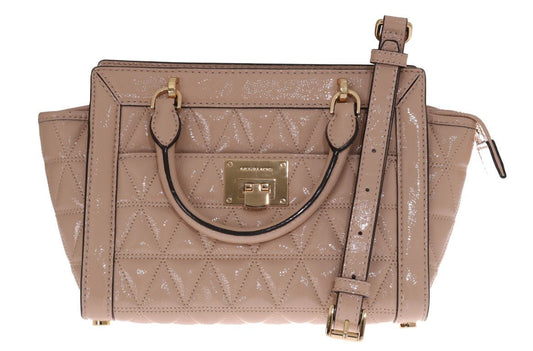 Beige VIVIANNE Patent Messenger Bag - coffeewithmee2Michael KorsP0049S