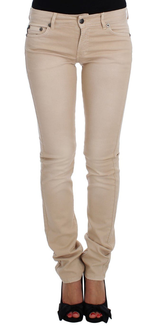 Beige Wash Slim Fit Cotton Stretch Jeans - coffeewithmee2CavalliP0894S