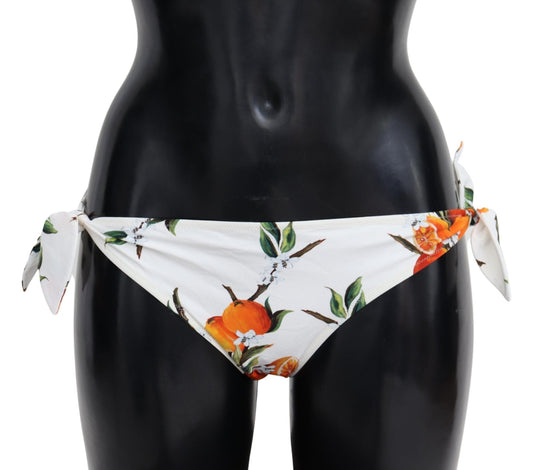Bikini Bottom White Orange Print Swimsuit Beachwear - coffeewithmee2Dolce & GabbanaP3933S