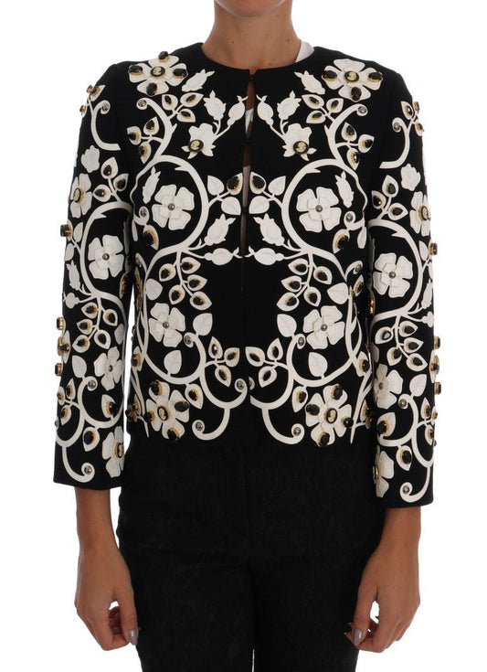 Black Baroque Floral Crystal Jacket - coffeewithmee2Dolce & GabbanaP2065S