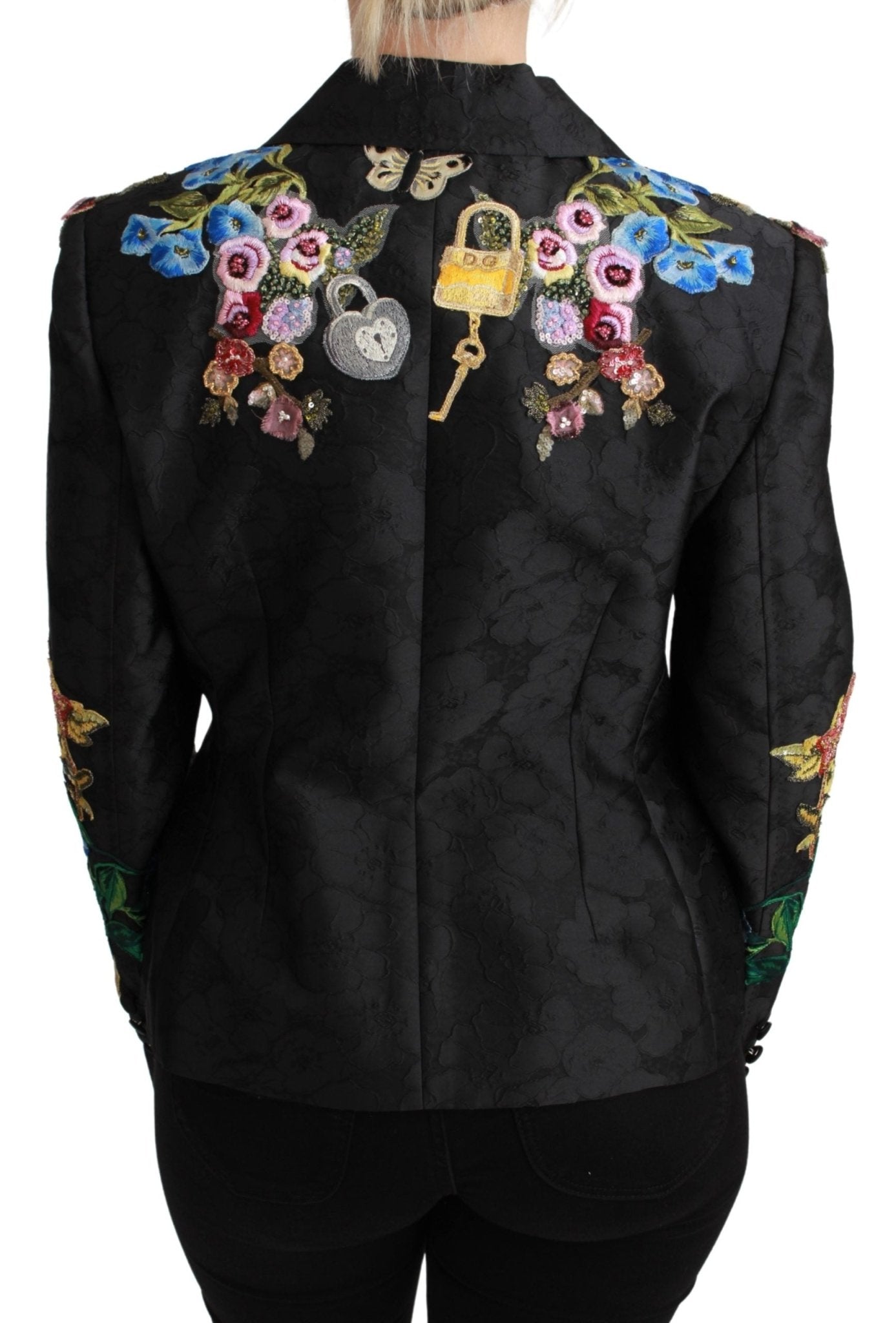 Black Brocade Crystal Blazer Jacket - coffeewithmee2Dolce & GabbanaP3066S
