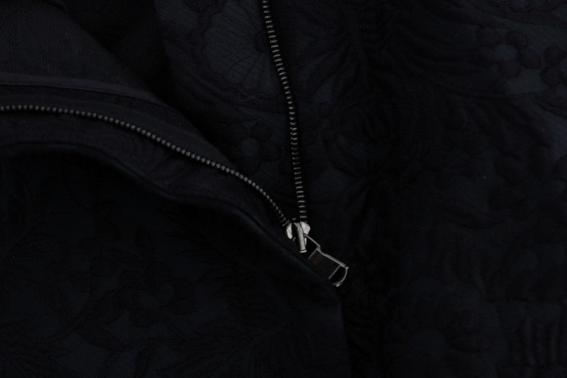 Black Brocade High Waist Capri Shorts - coffeewithmee2Dolce & GabbanaP1327S