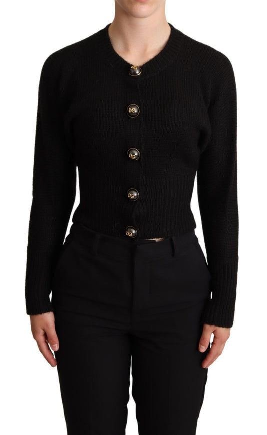 Black Button Embellished Cardigan Sweater - coffeewithmee2Dolce & GabbanaP5260S
