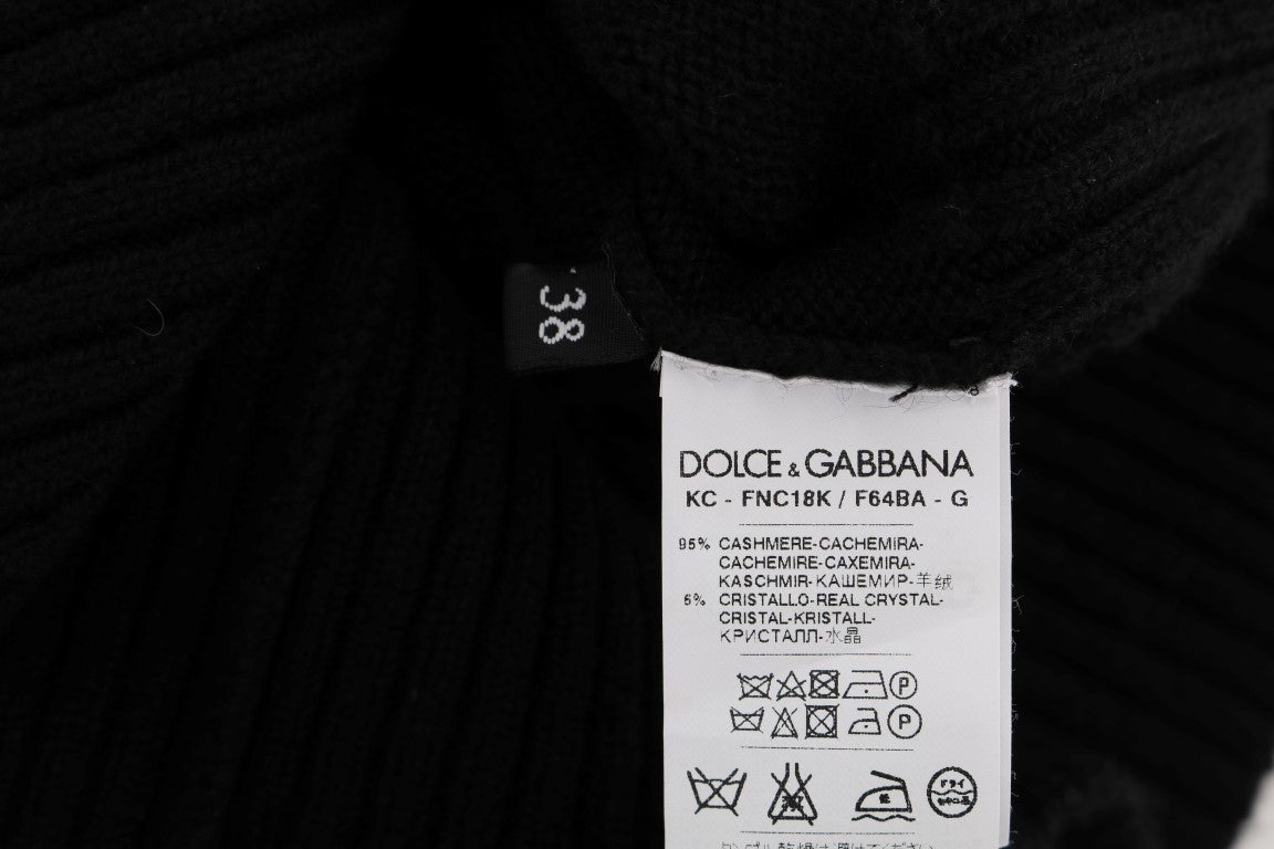 Black Cashmere Crystal Cardigan Sweater - coffeewithmee2Dolce & GabbanaP2033S
