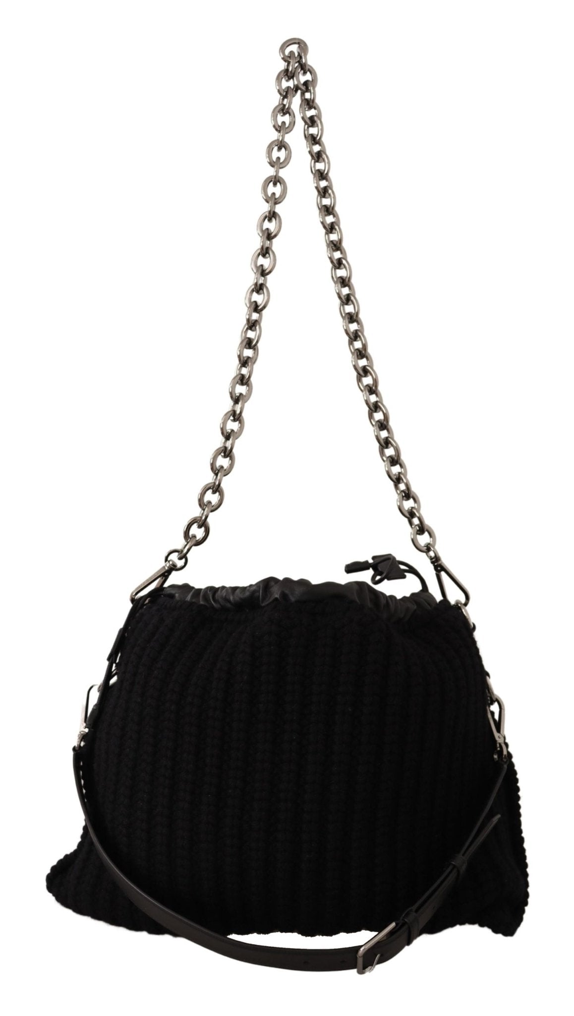 Black Cashmere Knitted Shoulder Crossbody Bag - coffeewithmee2Dolce & GabbanaP0378S