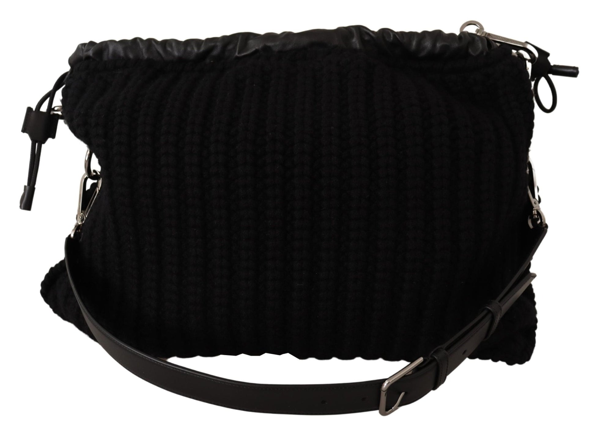 Black Cashmere Knitted Shoulder Crossbody Bag - coffeewithmee2Dolce & GabbanaP0378S