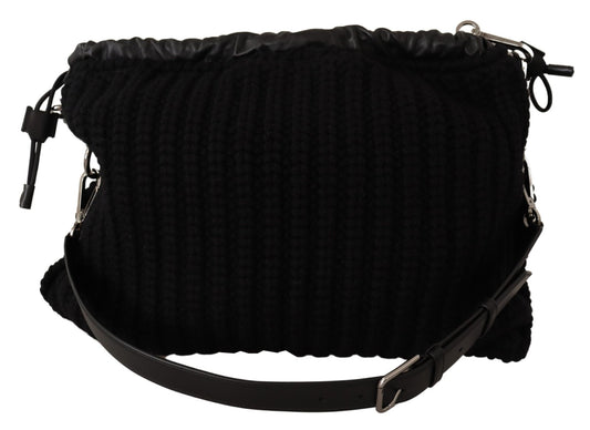 Black Cashmere Knitted Shoulder Crossbody Bag - coffeewithmee2Dolce & GabbanaP0378S