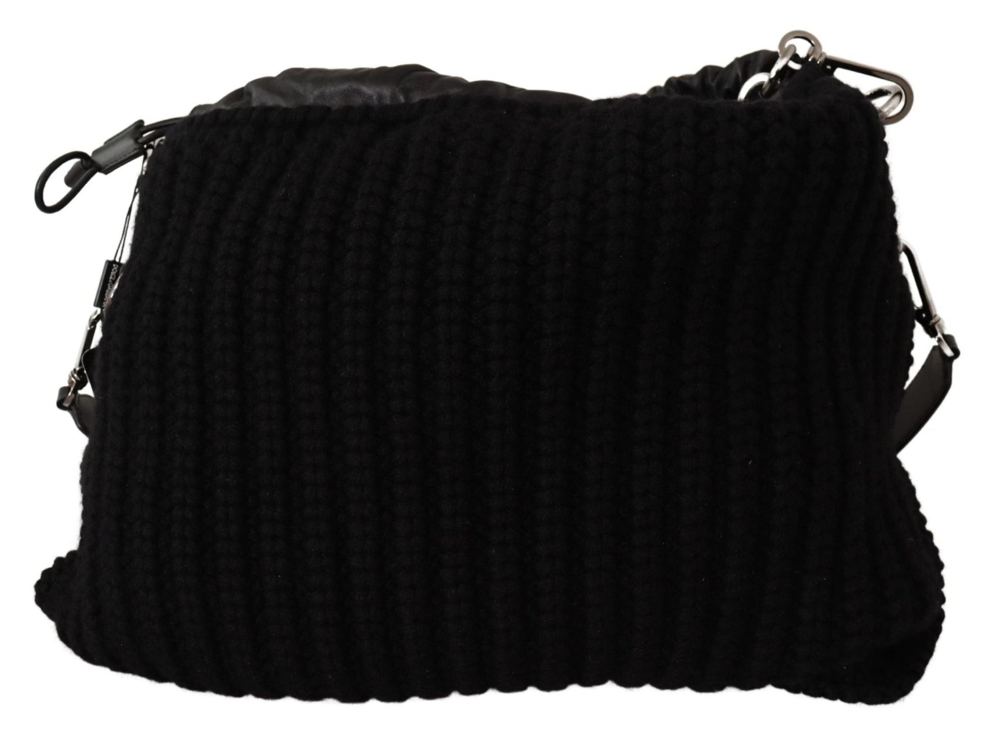 Black Cashmere Knitted Shoulder Crossbody Bag - coffeewithmee2Dolce & GabbanaP0378S