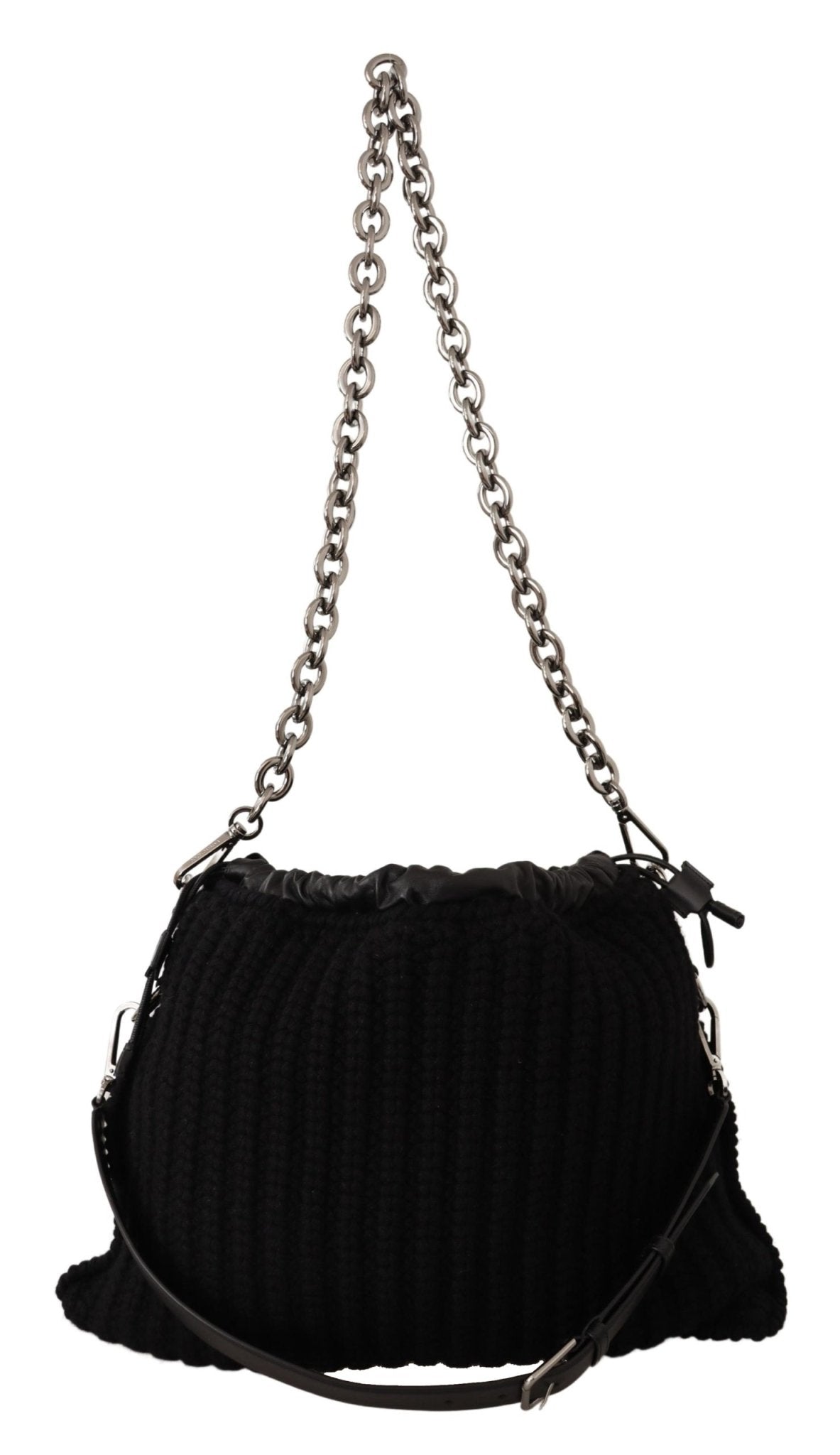 Black Cashmere Knitted Shoulder Crossbody Bag - coffeewithmee2Dolce & GabbanaP0378S