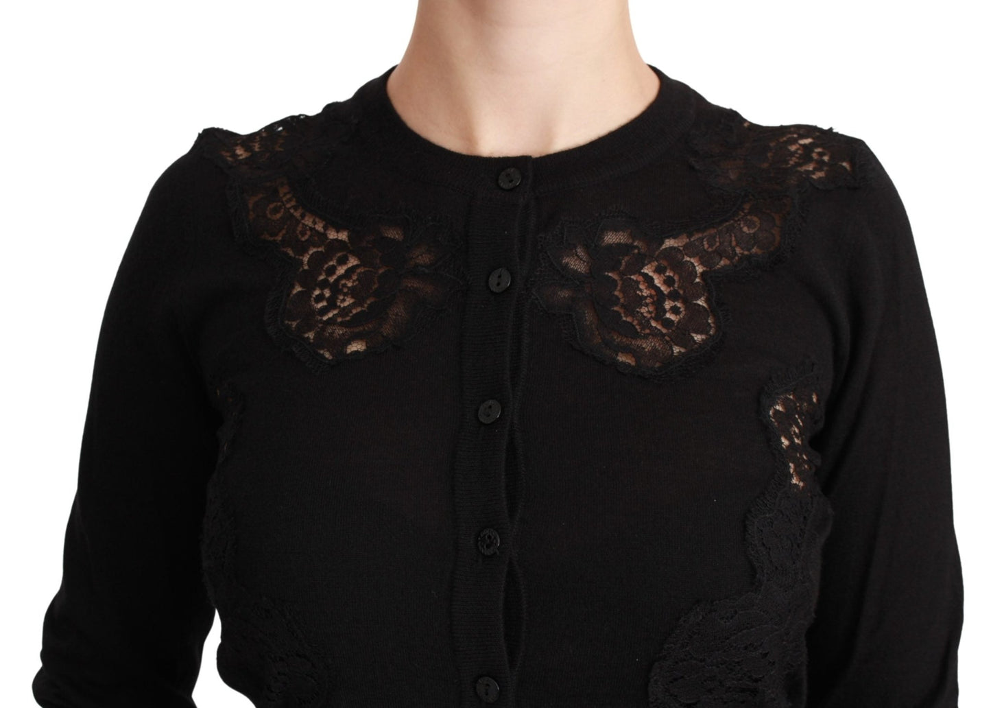 Black Cashmere Lace Cardigan Sweater - coffeewithmee2Dolce & GabbanaP3014S