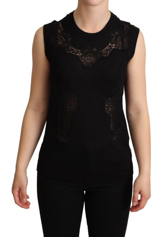 Black Cashmere Silk Cutout Tank Top - coffeewithmee2Dolce & GabbanaP5071S