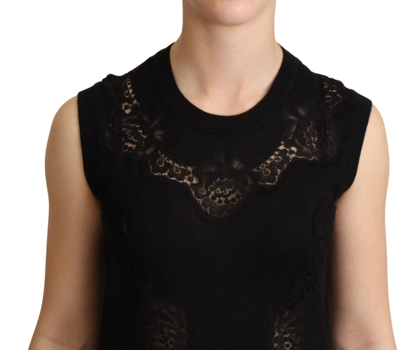 Black Cashmere Silk Cutout Tank Top - coffeewithmee2Dolce & GabbanaP5071S