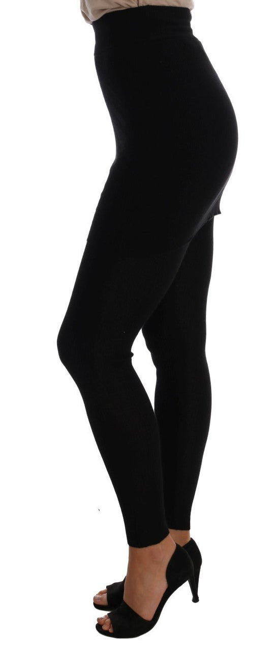 Black Cashmere Silk Stretch Tights Stockings - coffeewithmee2Dolce & GabbanaP5700S
