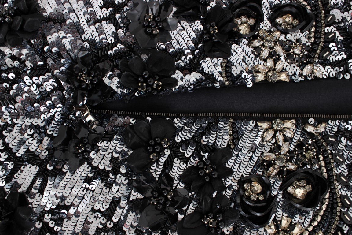 Black Clear Crystal Runway Blouse Top - coffeewithmee2Dolce & GabbanaP0936S