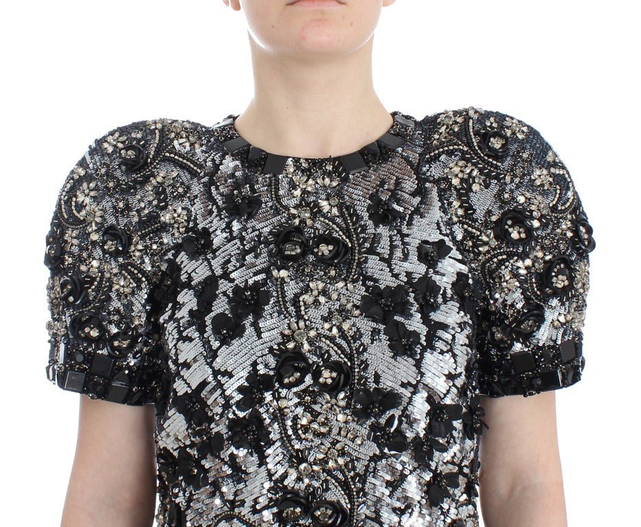 Black Clear Crystal Runway Blouse Top - coffeewithmee2Dolce & GabbanaP0936S