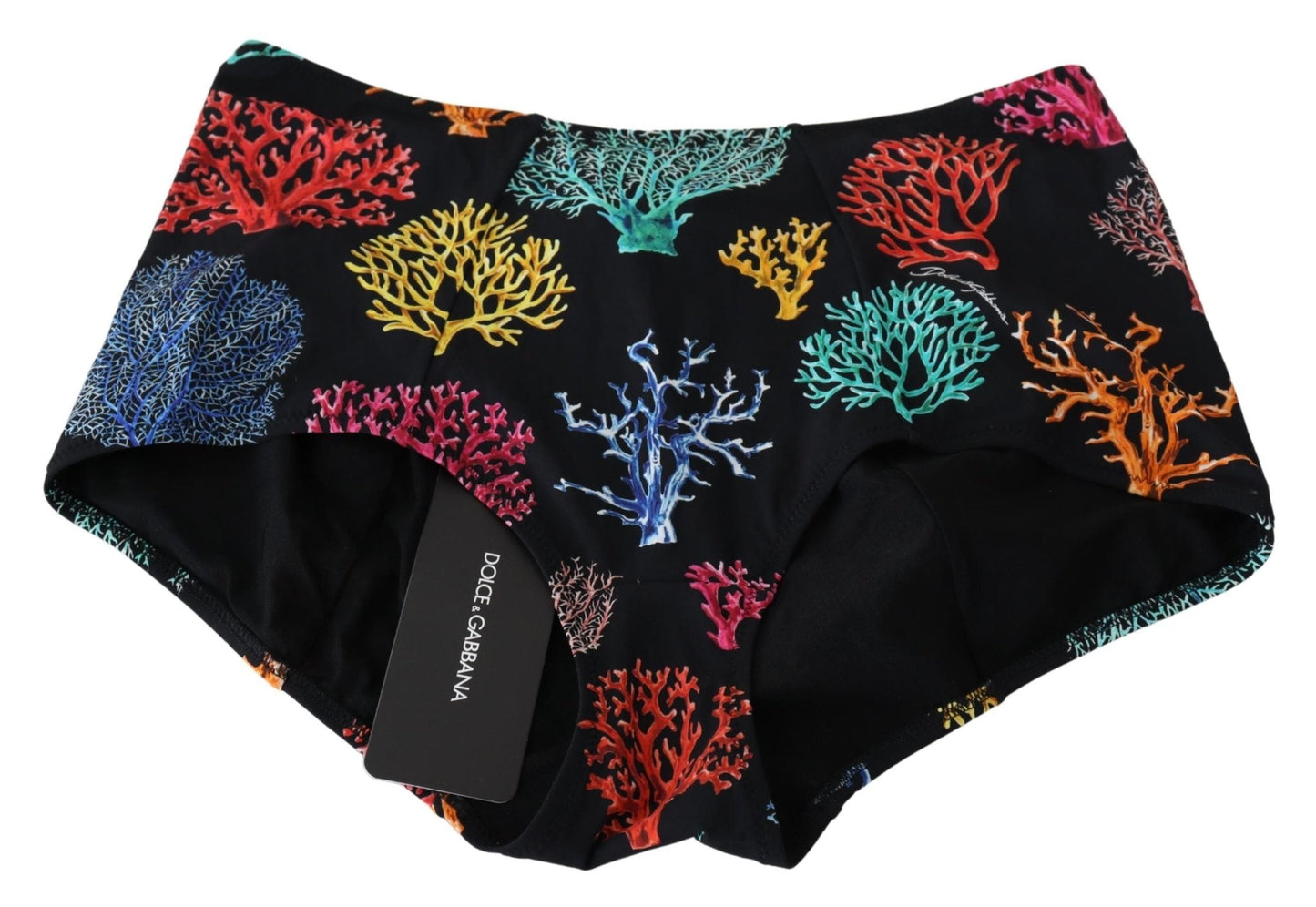 Black Coral Print Swimwear Beachwear Bikini Bottom - coffeewithmee2Dolce & GabbanaP3930S