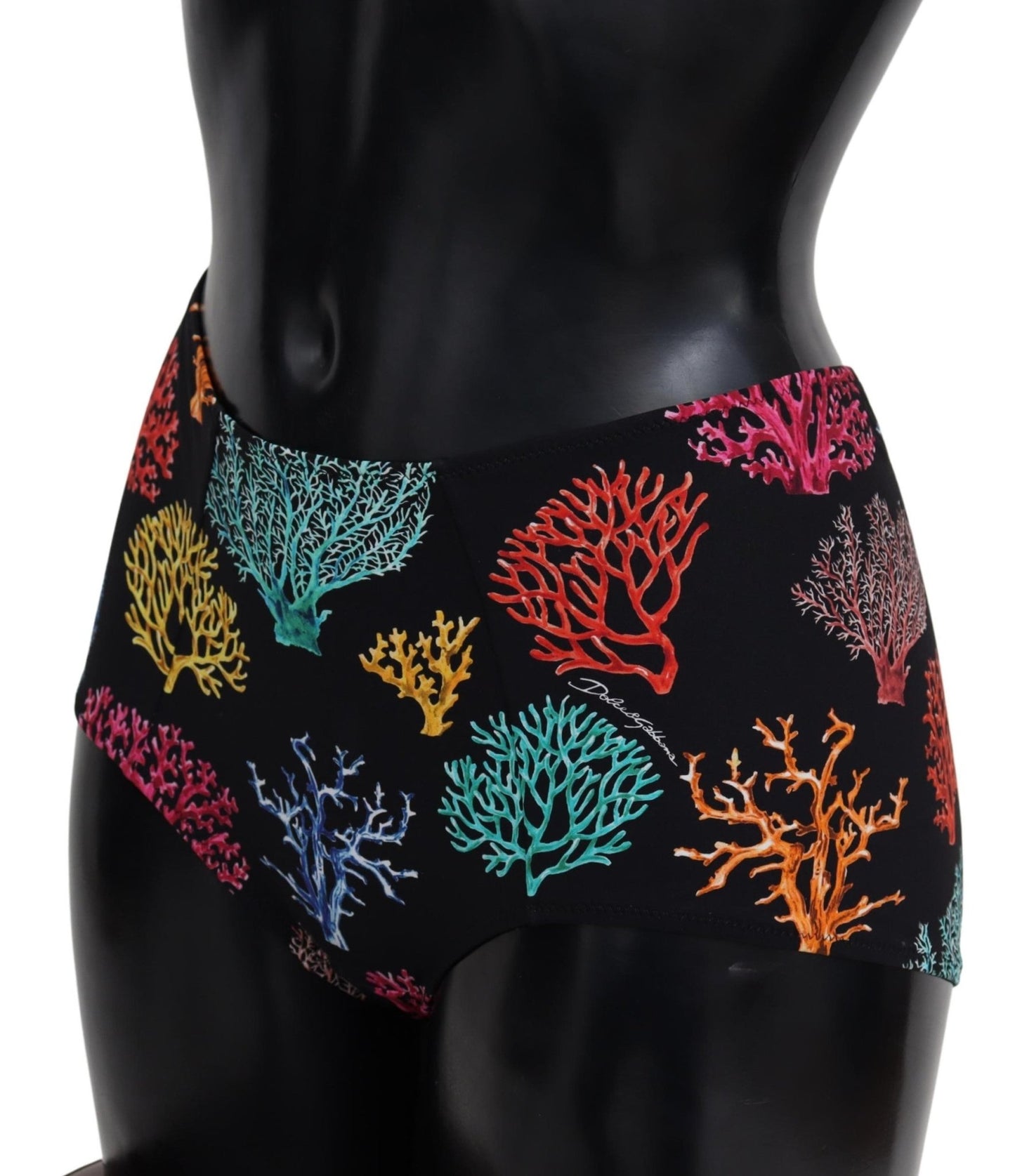 Black Coral Print Swimwear Beachwear Bikini Bottom - coffeewithmee2Dolce & GabbanaP3930S