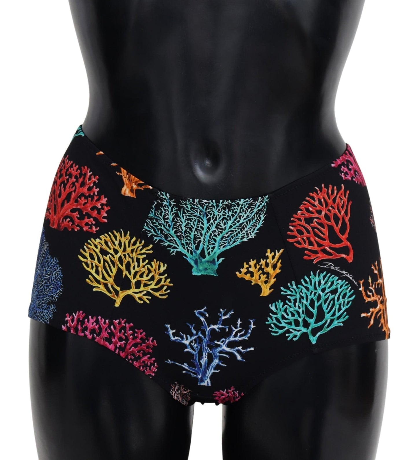 Black Coral Print Swimwear Beachwear Bikini Bottom - coffeewithmee2Dolce & GabbanaP3930S