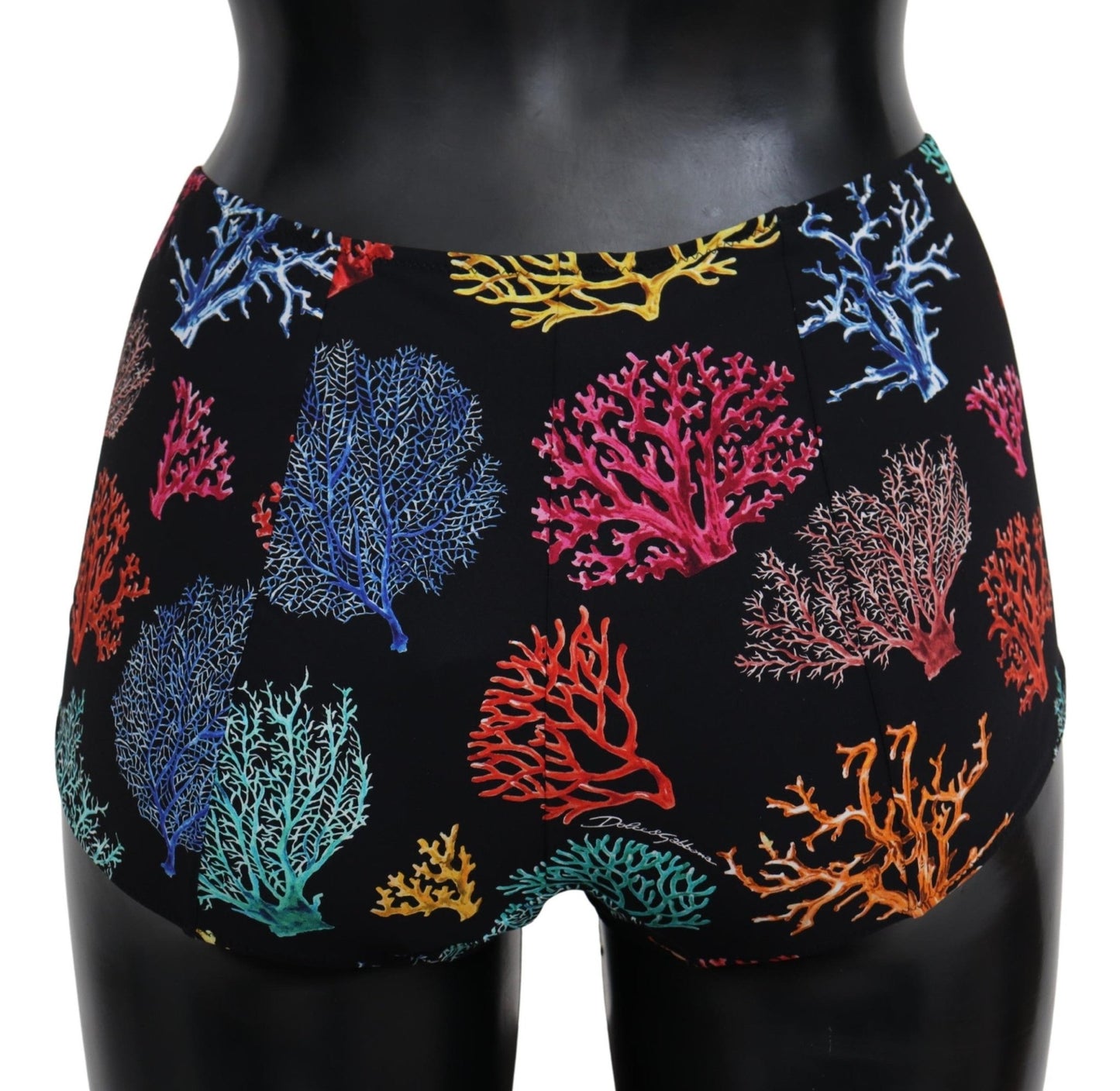 Black Coral Print Swimwear Beachwear Bikini Bottom - coffeewithmee2Dolce & GabbanaP3930S
