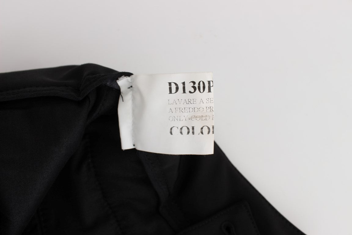 Black Cotton Blend Capri Cropped Pants - coffeewithmee2Ermanno ScervinoP1853S