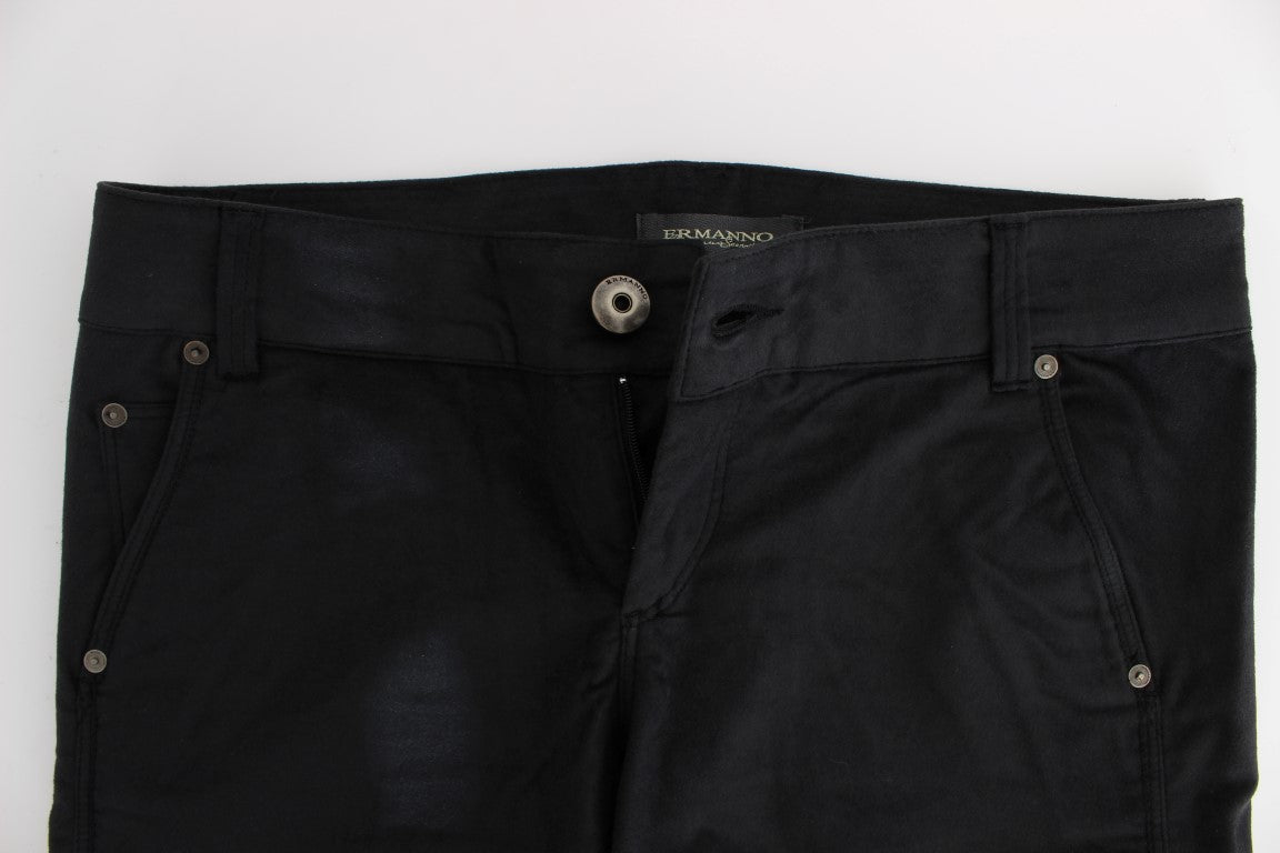 Black Cotton Blend Regular Fit Pants - coffeewithmee2Ermanno ScervinoP1854S