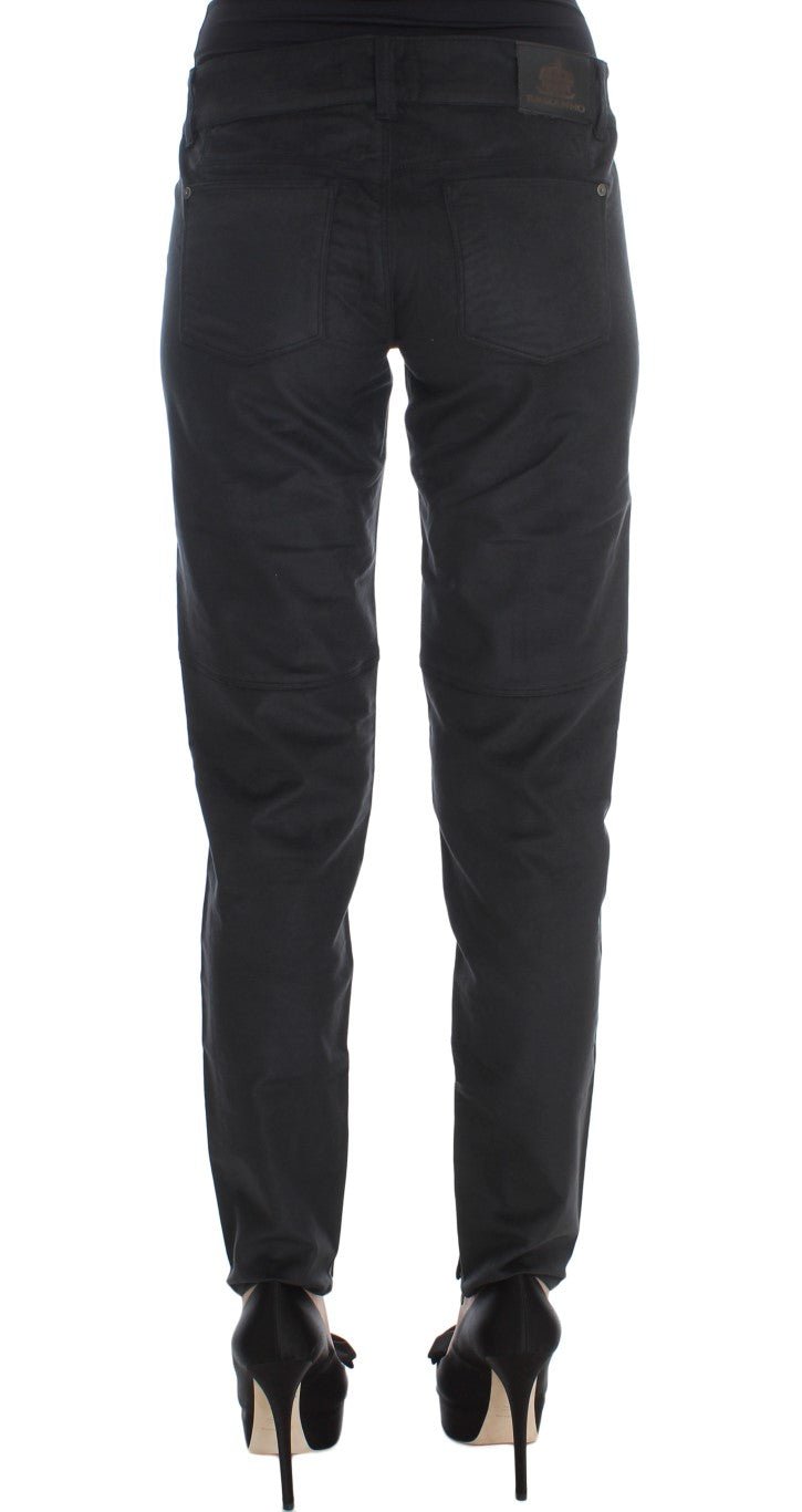 Black Cotton Blend Regular Fit Pants - coffeewithmee2Ermanno ScervinoP1854S