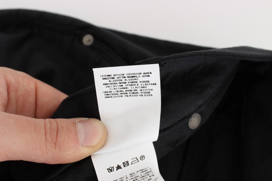 Black Cotton Blend Regular Fit Pants - coffeewithmee2Ermanno ScervinoP1854S