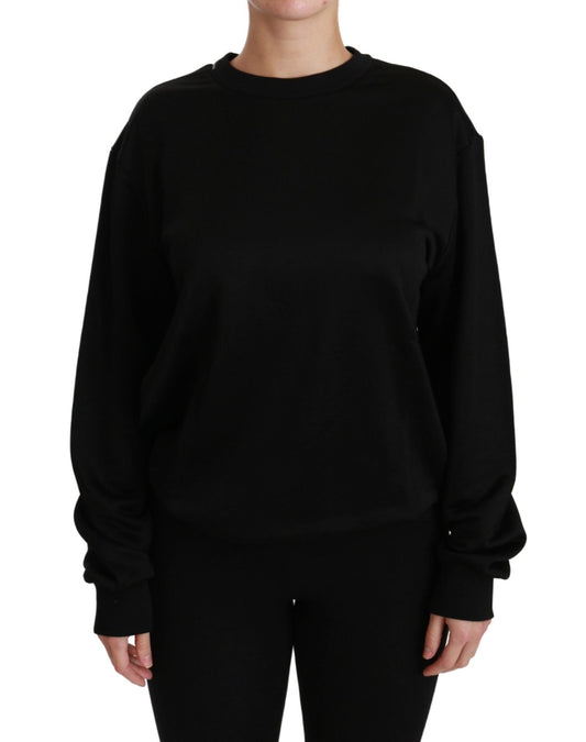 Black Cotton Crewneck Pullover Sweater - coffeewithmee2Dolce & GabbanaP5612S
