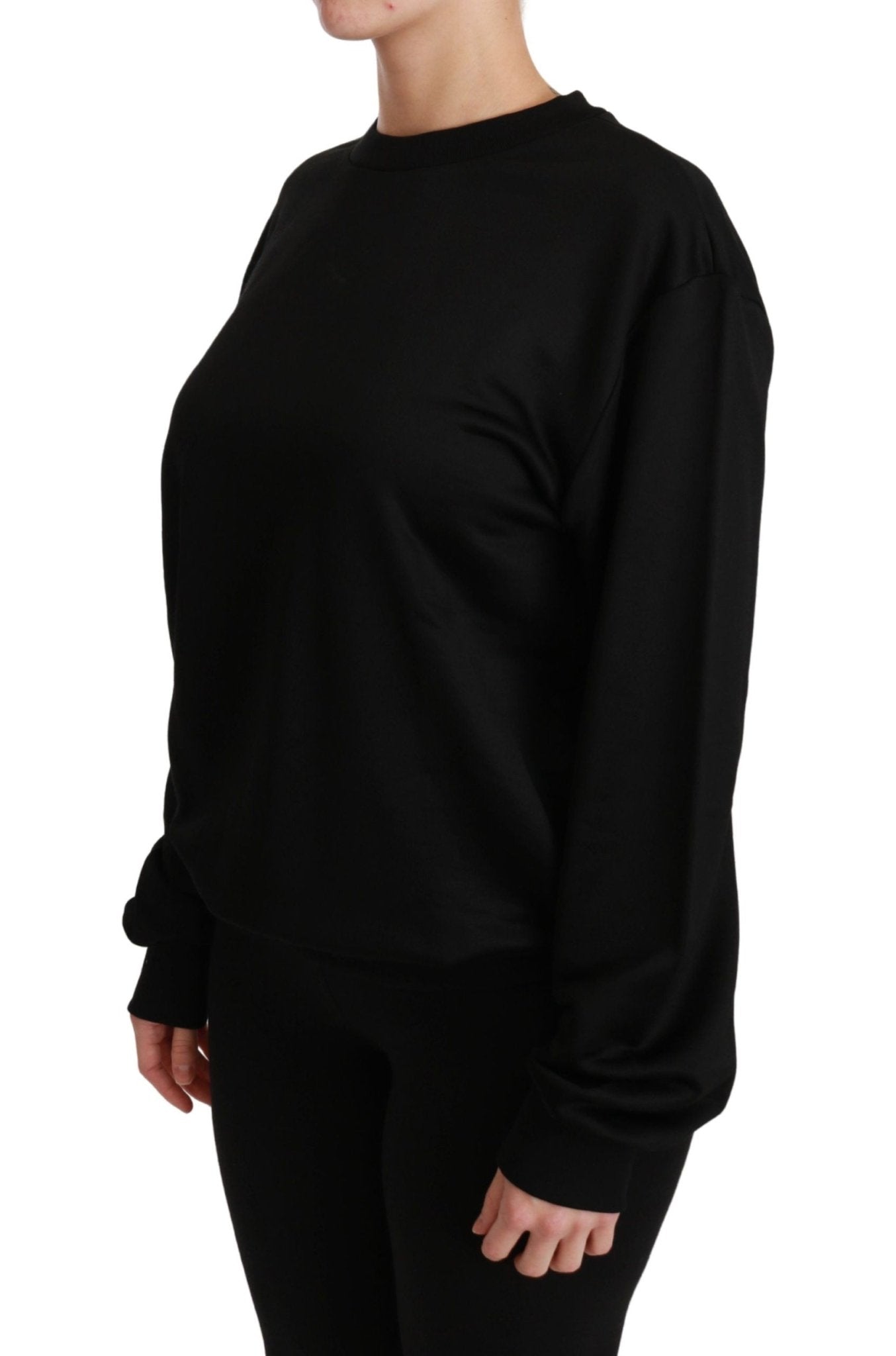 Black Cotton Crewneck Pullover Sweater - coffeewithmee2Dolce & GabbanaP5612S