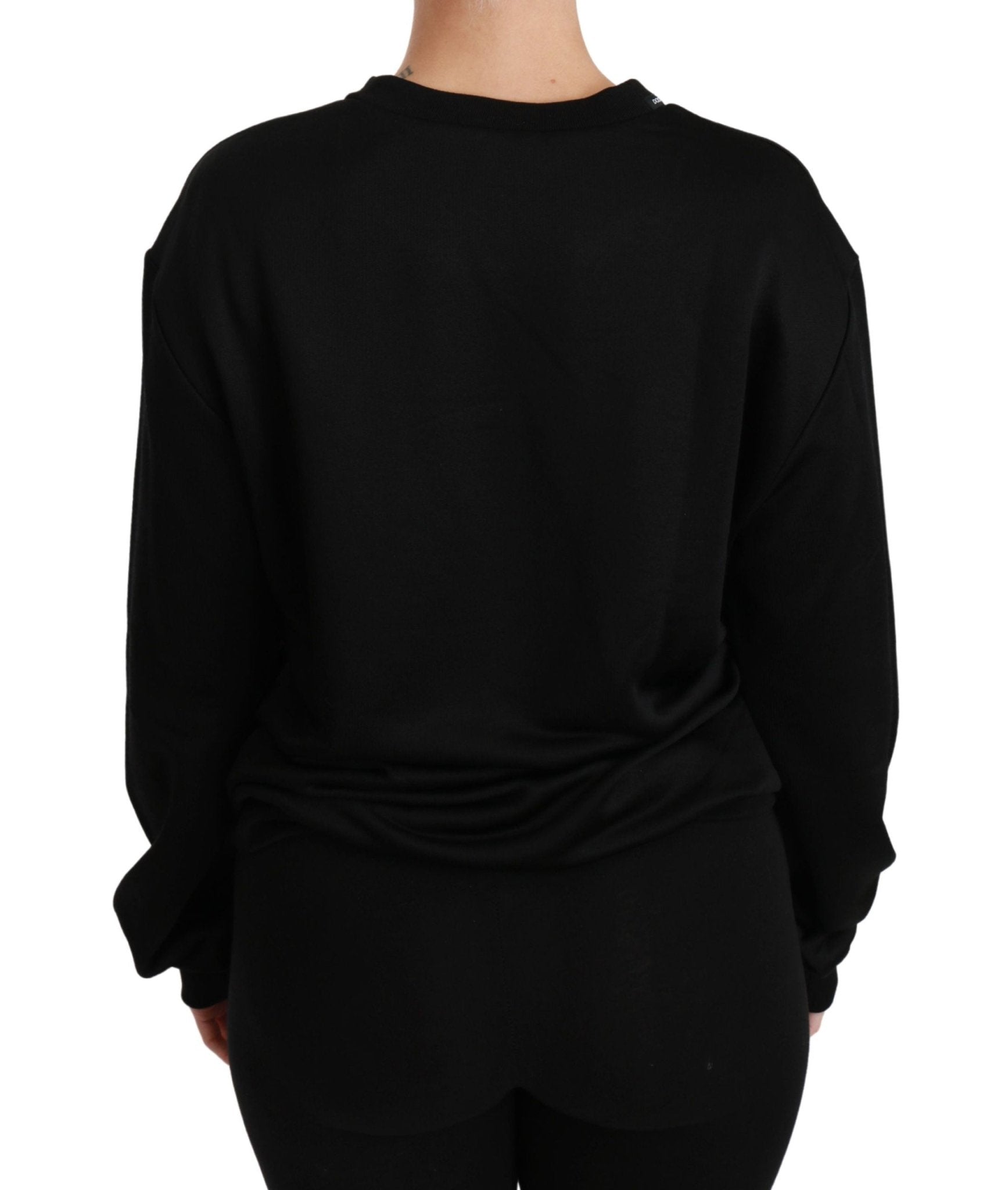 Black Cotton Crewneck Pullover Sweater - coffeewithmee2Dolce & GabbanaP5612S
