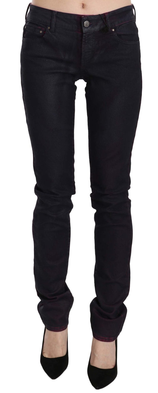 Black Cotton Low Waist Skinny Denim Pants - coffeewithmee2Just CavalliP2323S