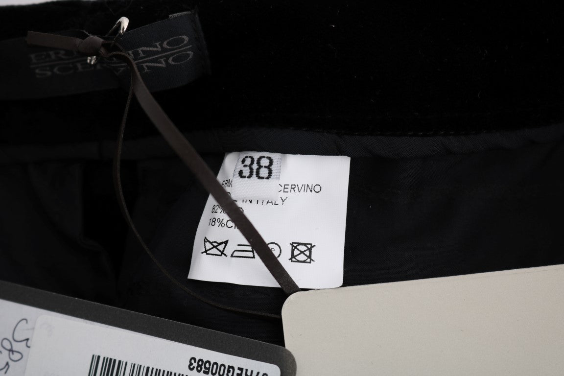 Black Cotton Regular Fit Formal Pants - coffeewithmee2Ermanno ScervinoP1948S