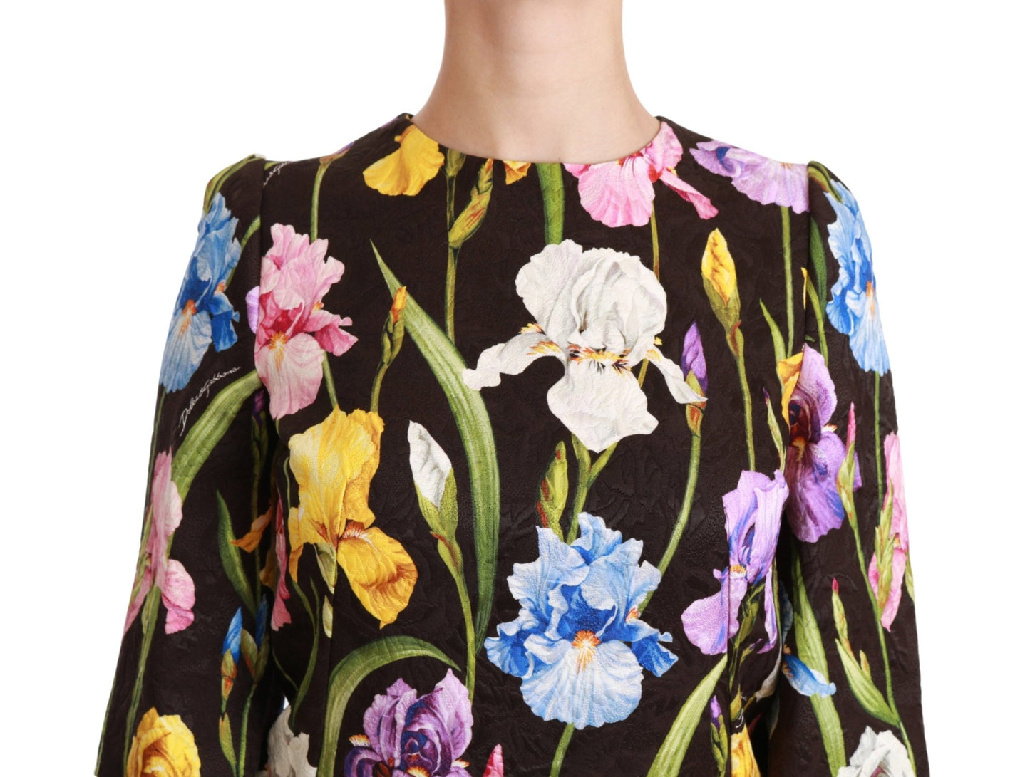 Black Cotton Silk Floral Shift Dress - coffeewithmee2Dolce & GabbanaP2928S