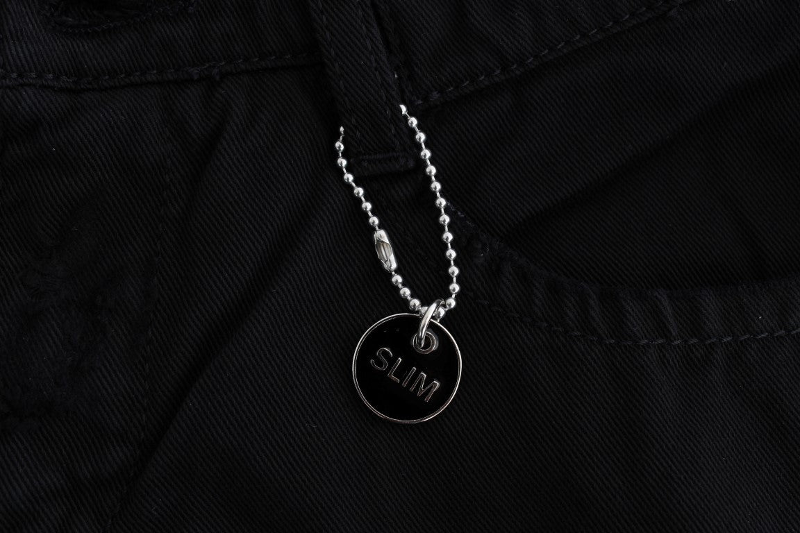 Black Cotton Slim Fit Bootcut Jeans - coffeewithmee2Costume NationalP1756S