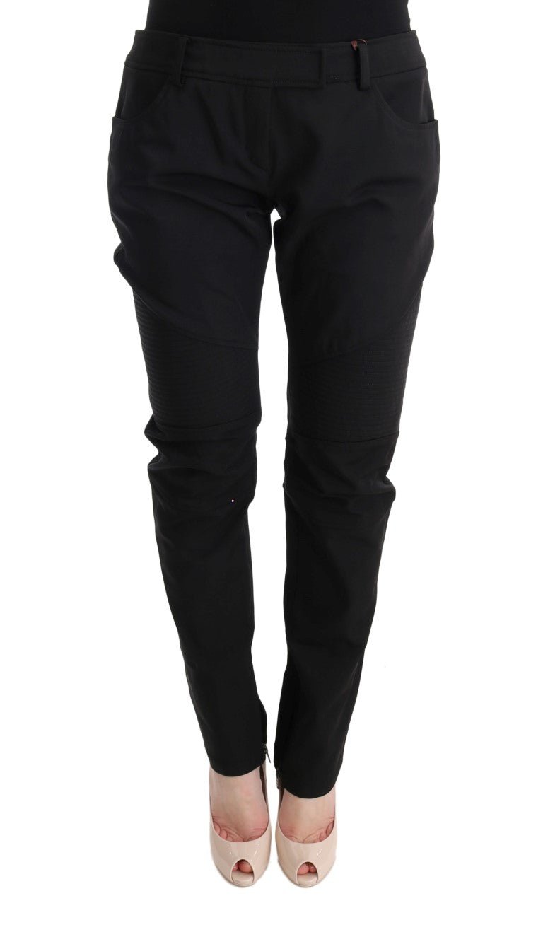 Black Cotton Slim Fit Casual Pants - coffeewithmee2Ermanno ScervinoP1937S