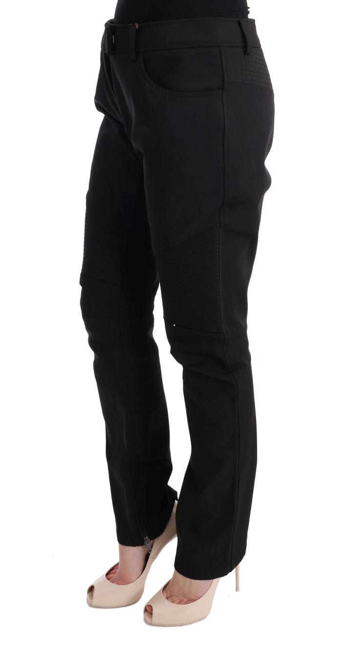 Black Cotton Slim Fit Casual Pants - coffeewithmee2Ermanno ScervinoP1937S
