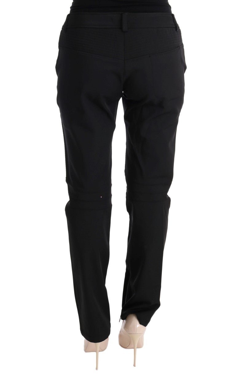 Black Cotton Slim Fit Casual Pants - coffeewithmee2Ermanno ScervinoP1937S