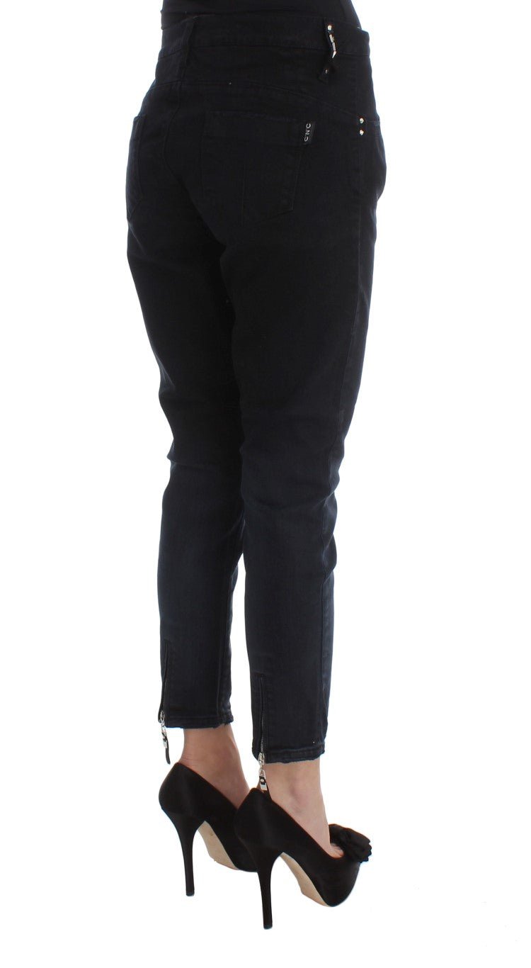 Black Cotton Slim Fit Cropped Jeans - coffeewithmee2Costume NationalP1753S